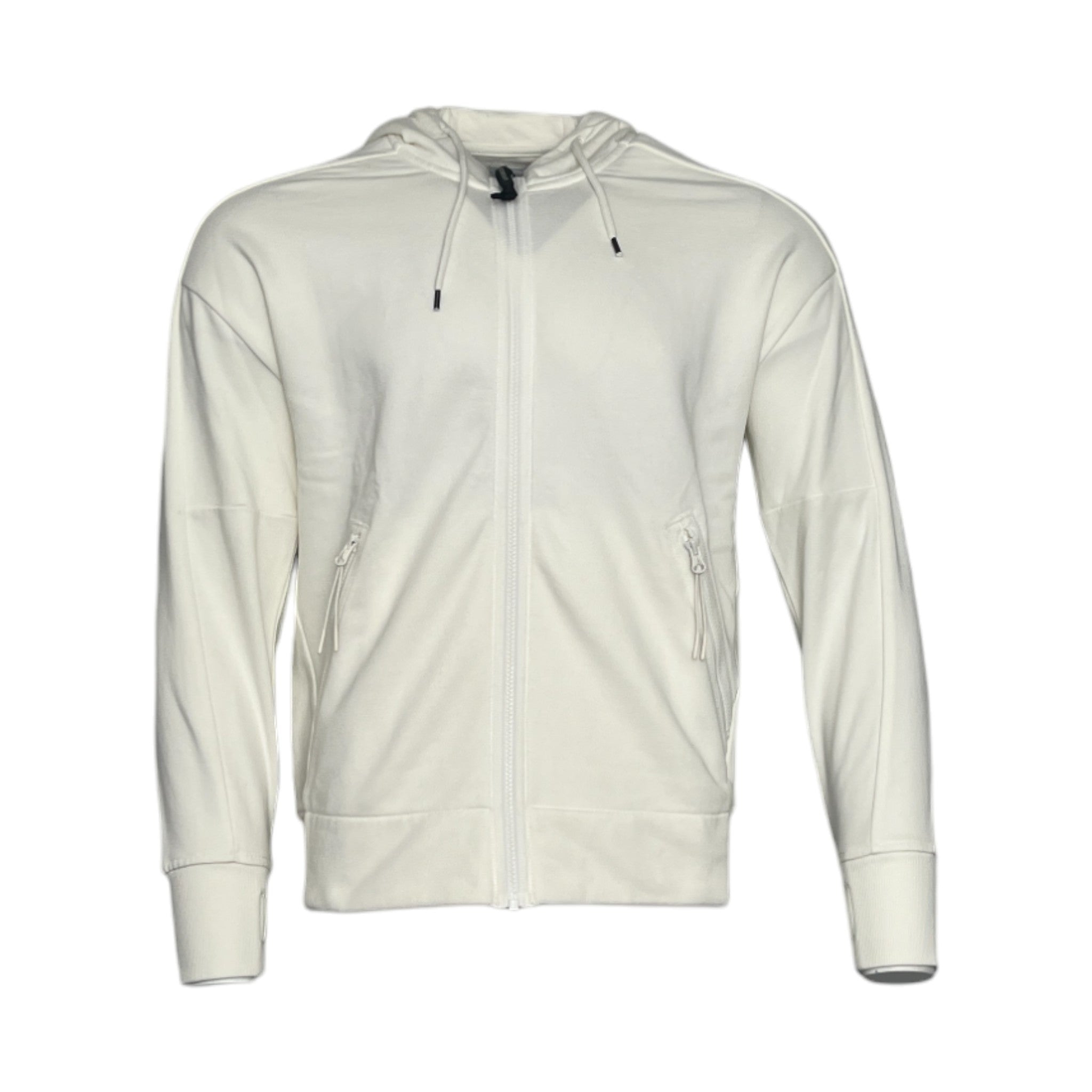 C.P. Company White Zip-Up  Goggle Hoodie