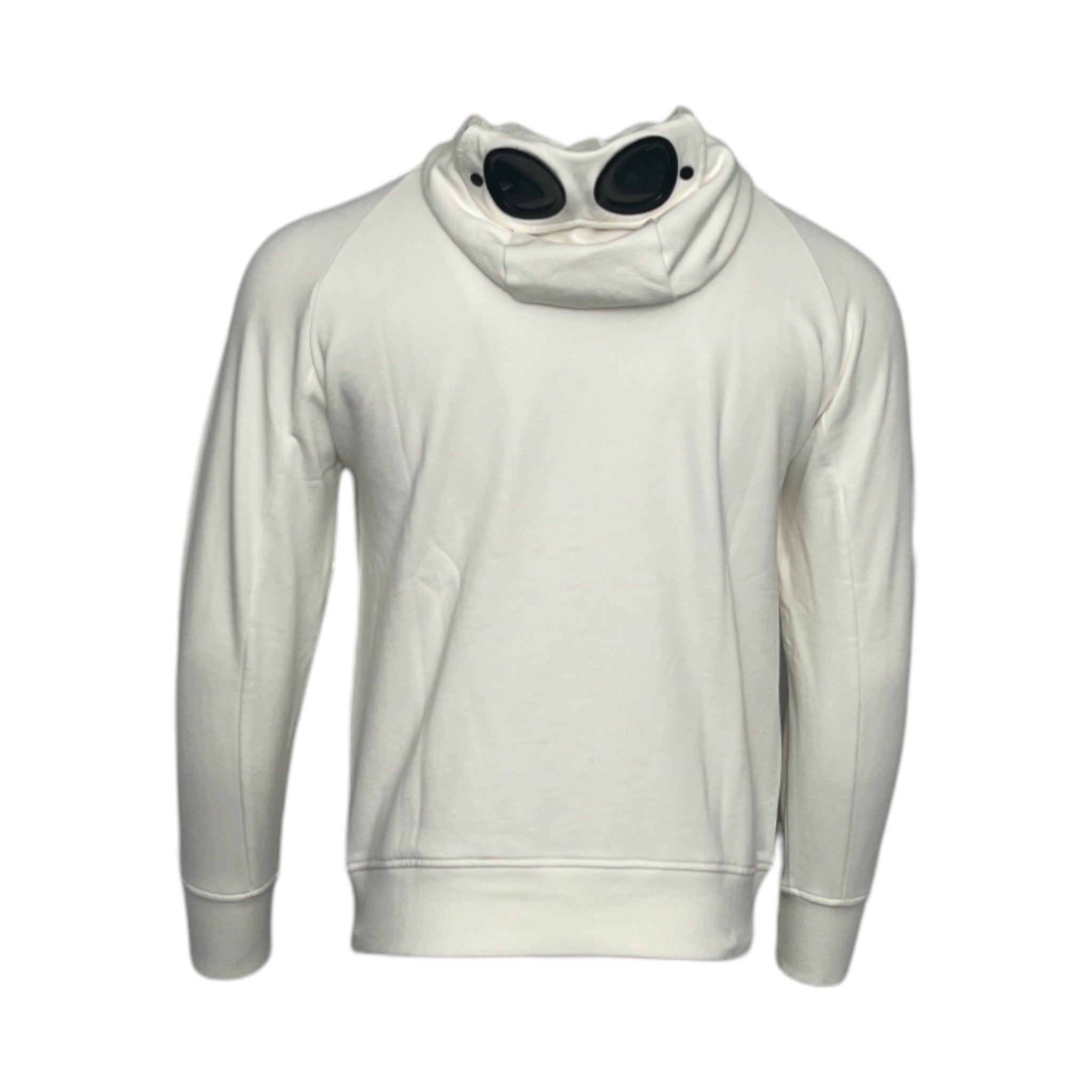 C.P. Company White Zip-Up  Goggle Hoodie