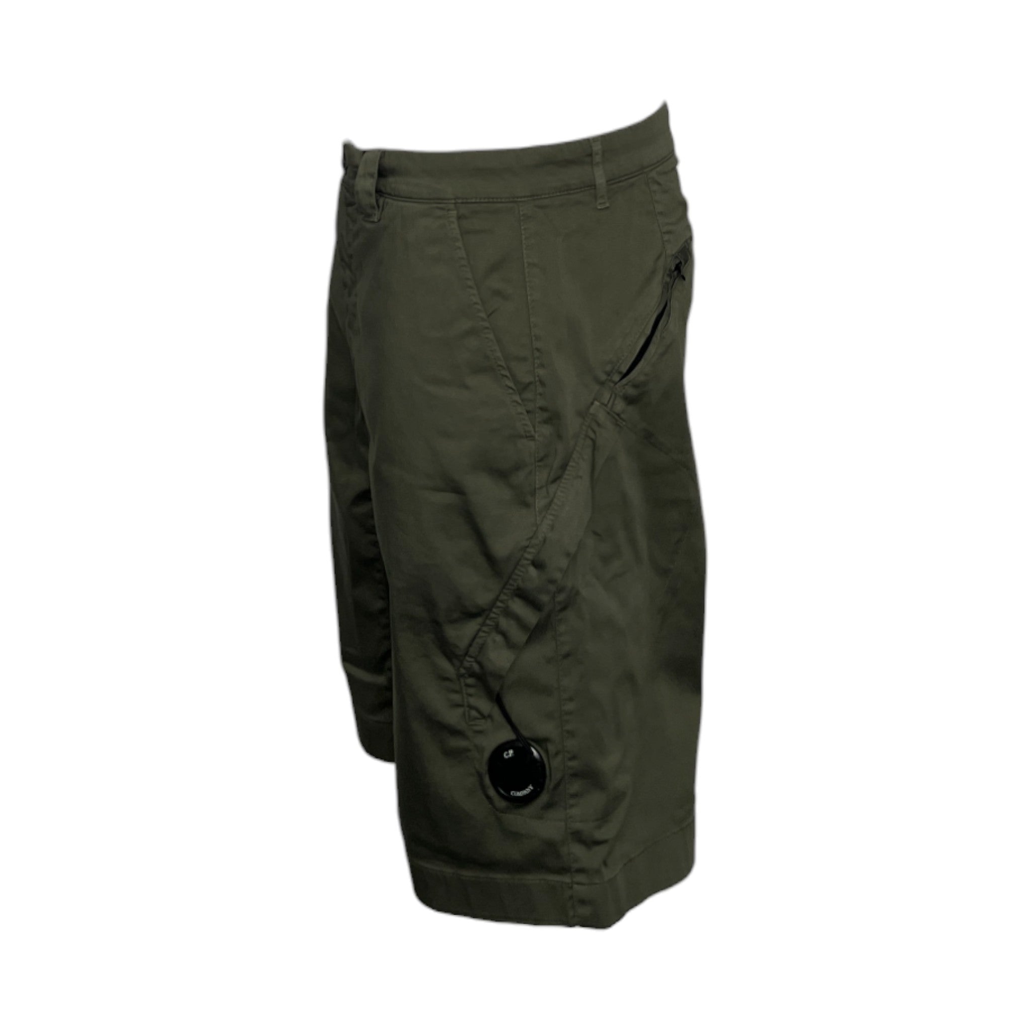 C.P. Company Khaki Bermuda Satin Stretch Cargo Shorts