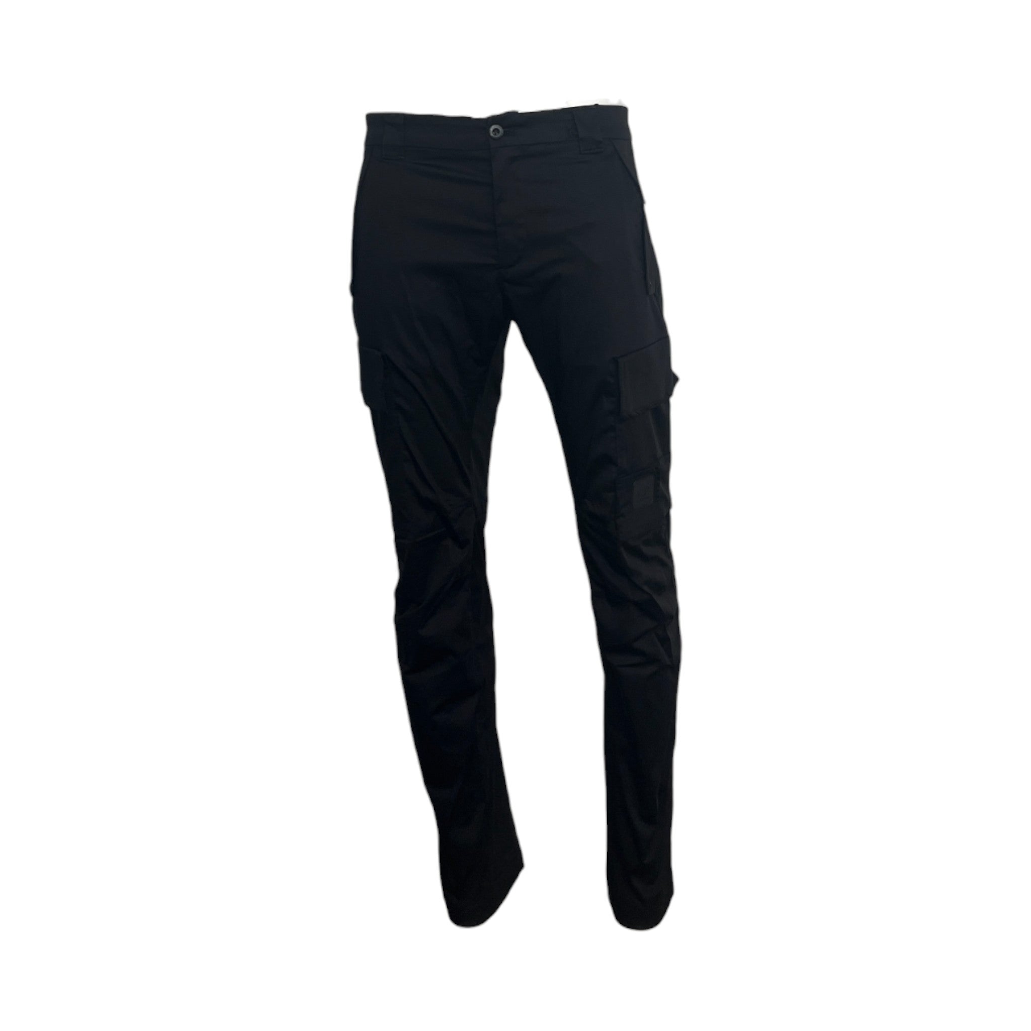 C.P. Company Black Stretch Satin Cargo Pants