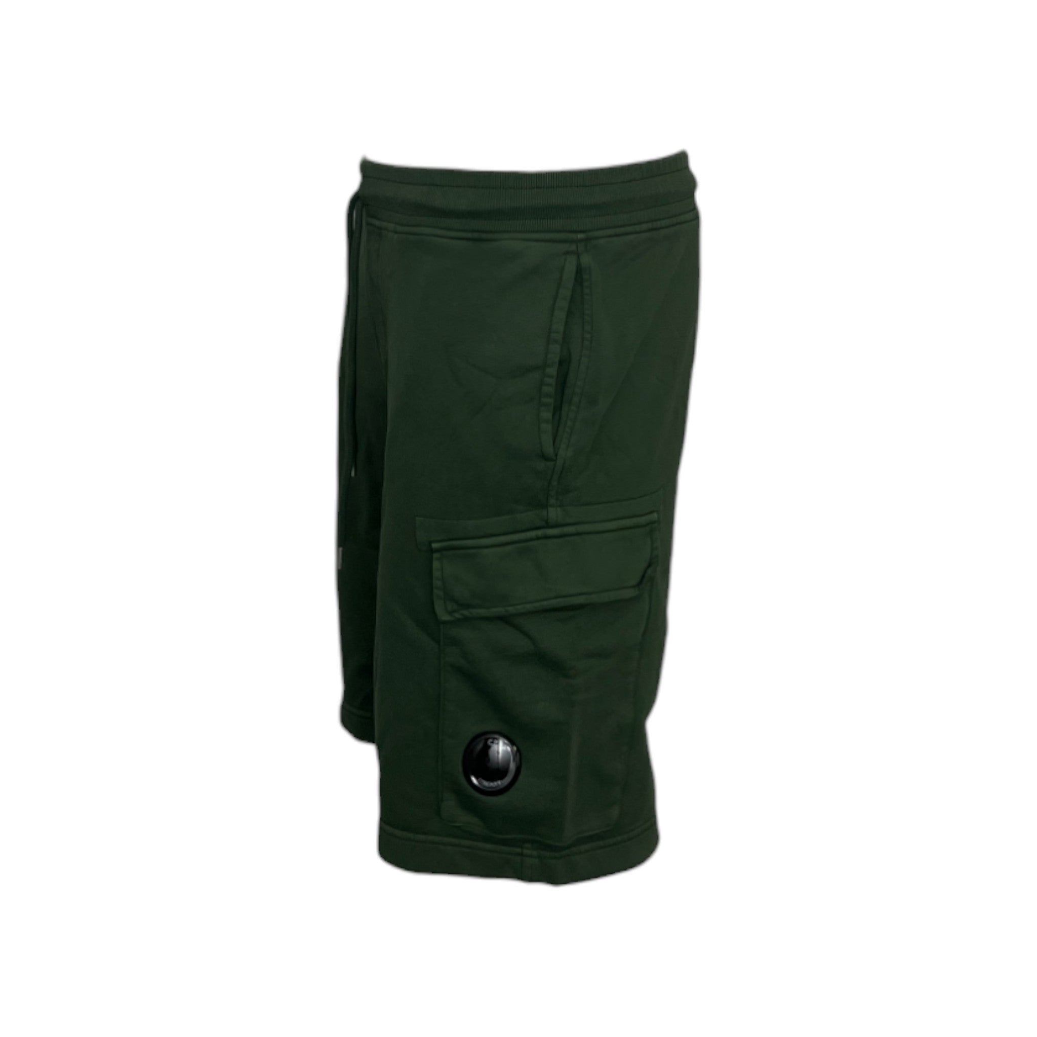 C.P. Company Sweatbermuda Green Cargo Diagonal Lens Shorts