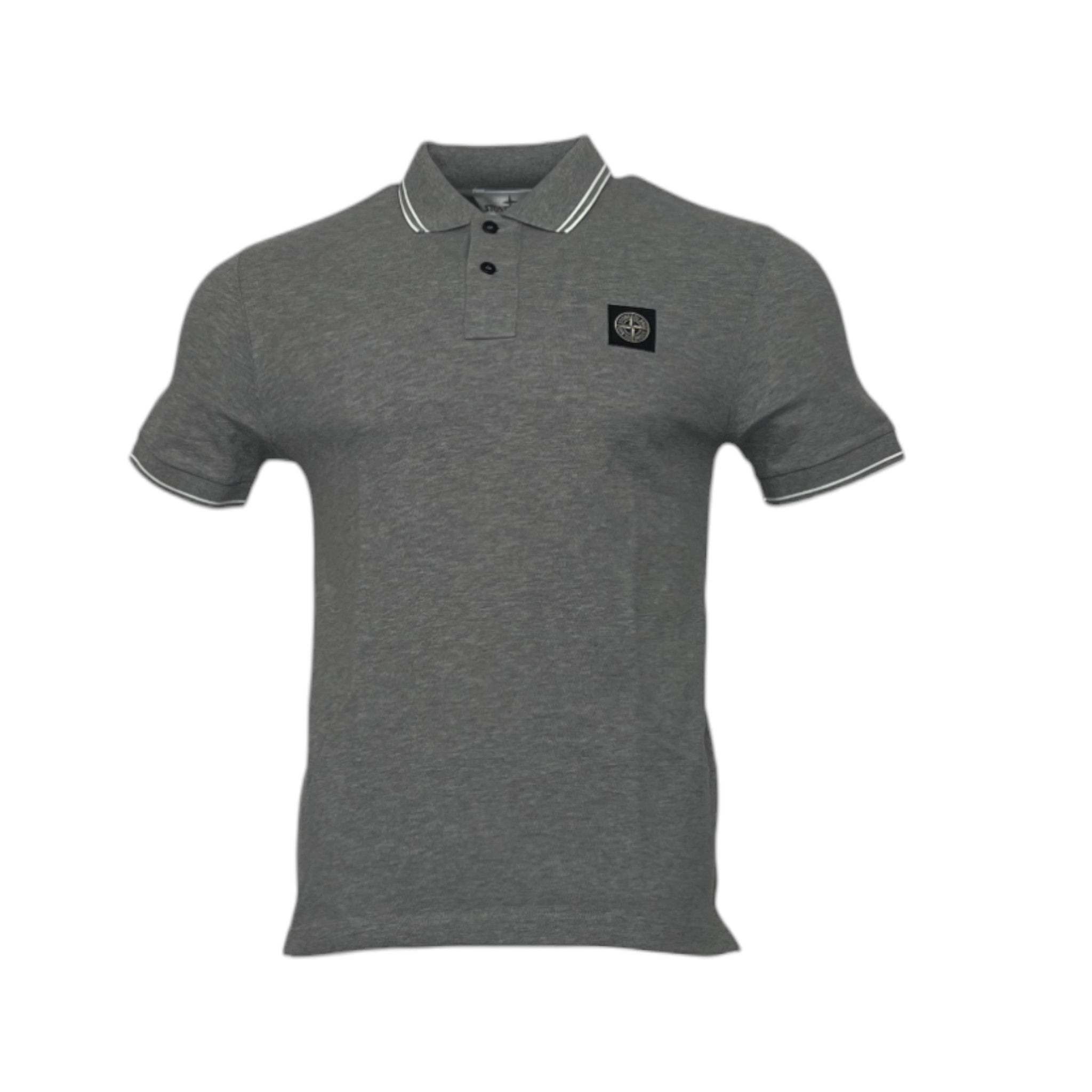 Stone Island Grey Cotton Polo Shirt