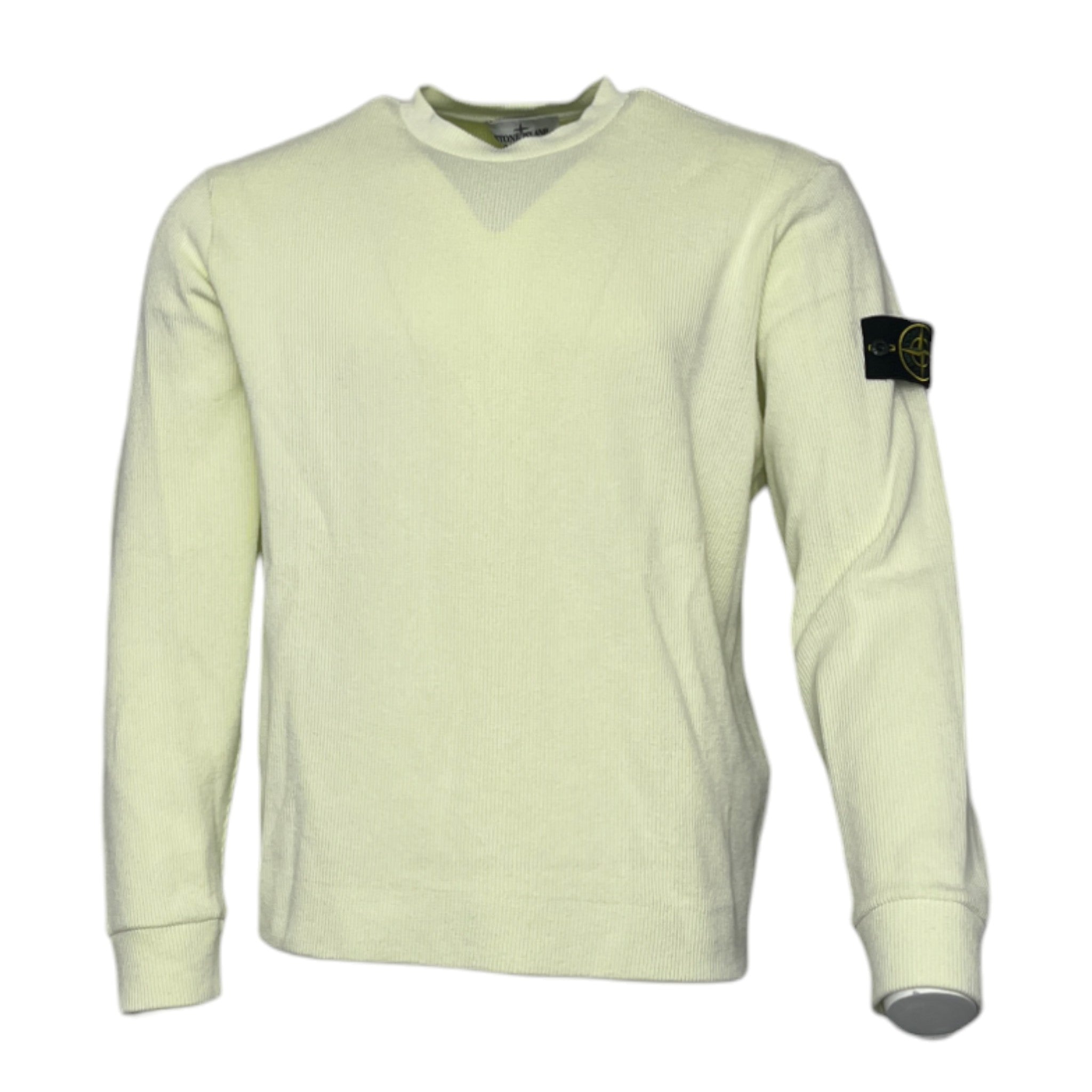 Stone Island Lime Green Ribbed Sweatshirt