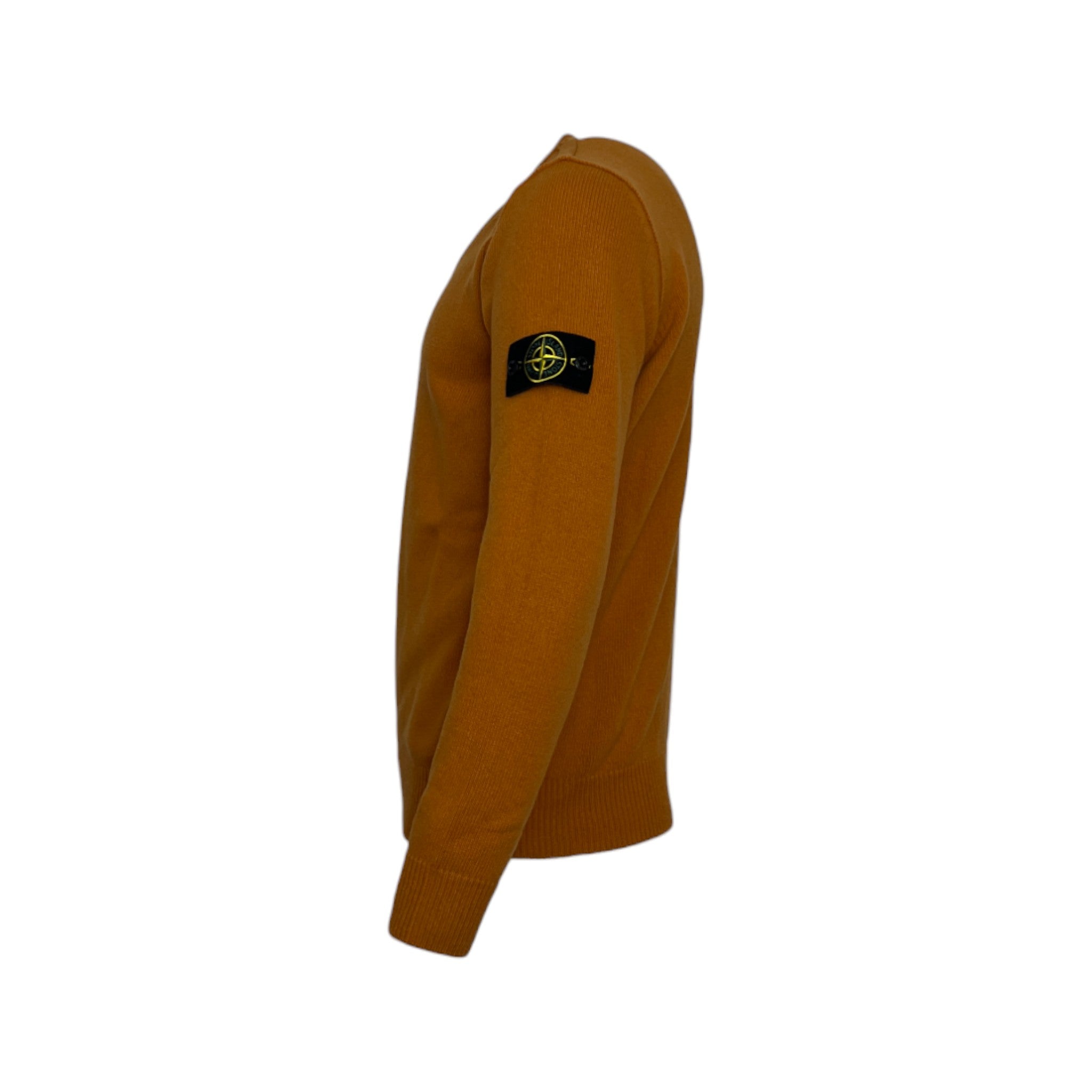 Stone Island Knitted Orange V-neck Sweatshirt