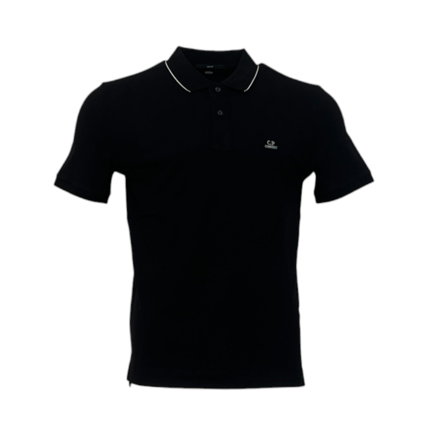 C.P Company Black Cotton Polo Shirt